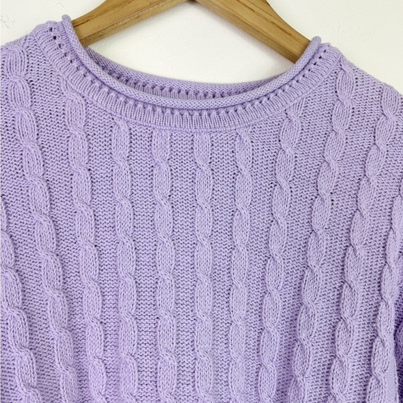 Forever Vintage 90's Lavender Cable Knit Sweater - Picture 2 of 7